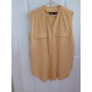 Linen Blend AlM Sport Size Large Sleeveless Button Up   Top